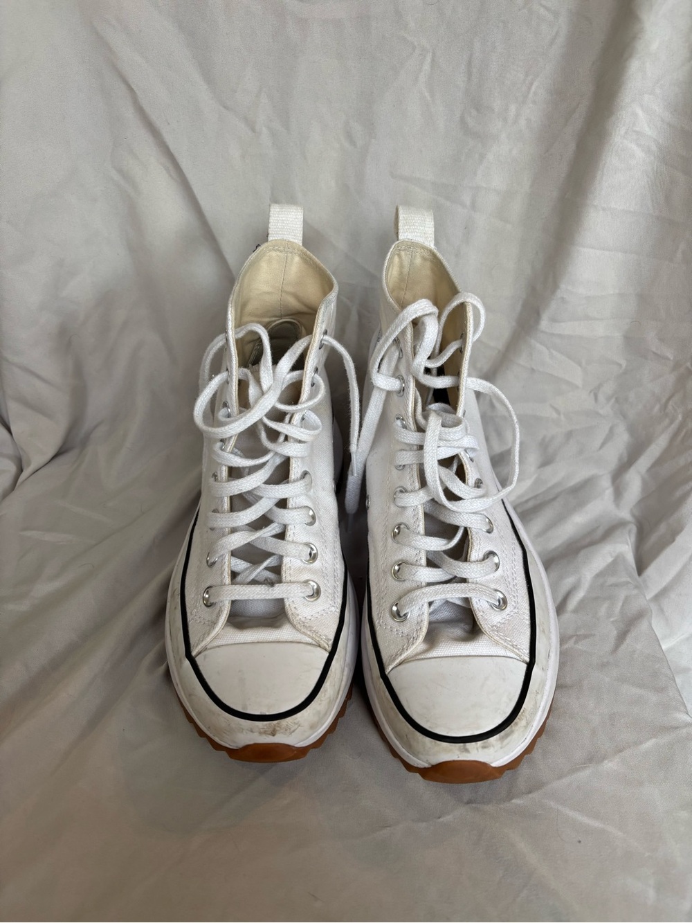 Converse White High-Top Platform Run Star Sneakers - Picture 2 of 3